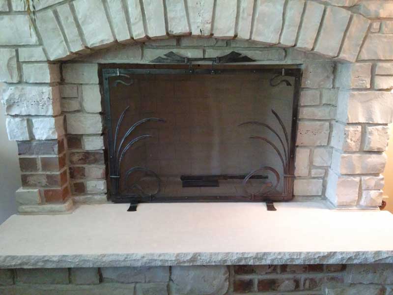 Custom fireplace screen
